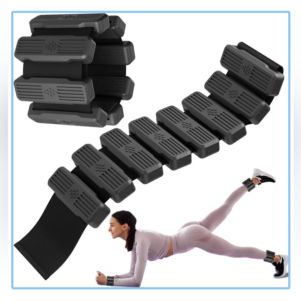 Ankle Wrist Weights for Women Men(1Lbs Each)，Adjustable